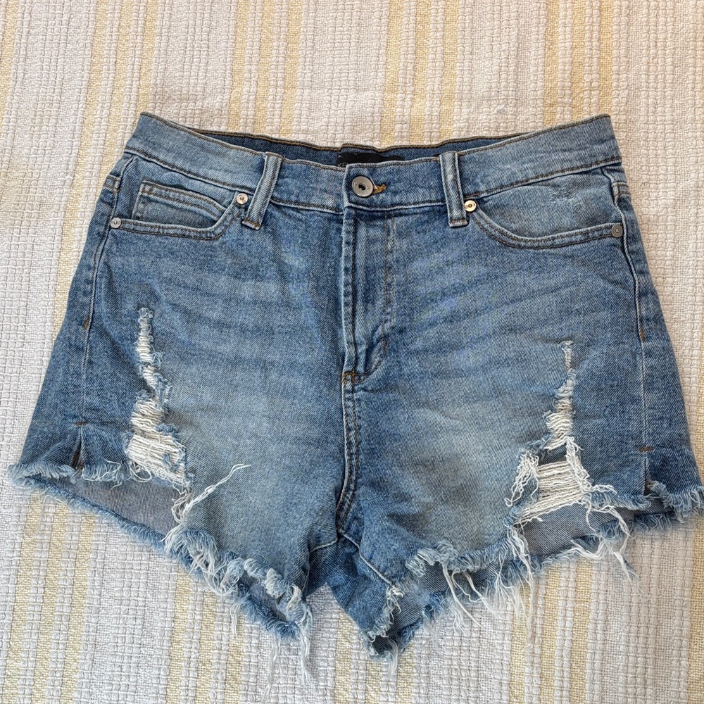 Kendall & Kylie Distressed Chic Blue Jean Shorts